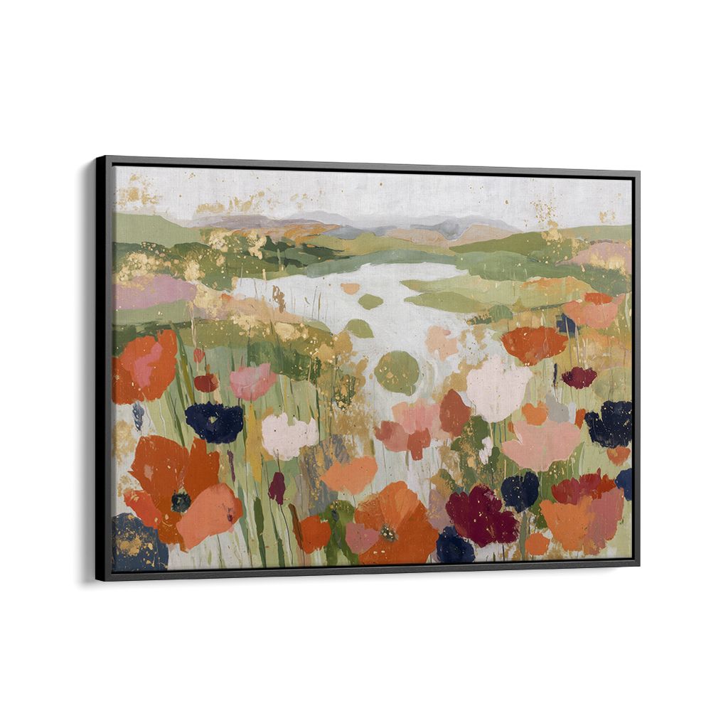 POPPY FIELD WITH WINDING STREAM
