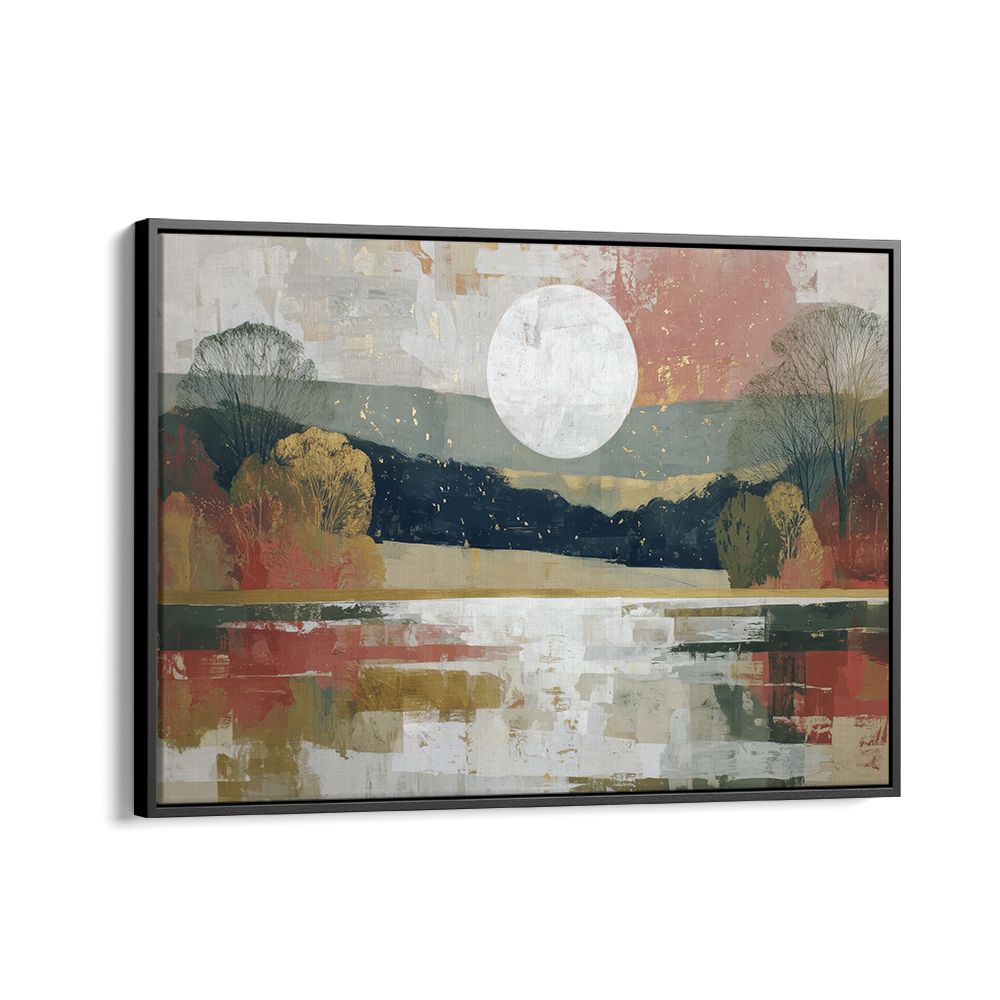 MOONLIT LAKE WITH GOLDEN SHIMMER