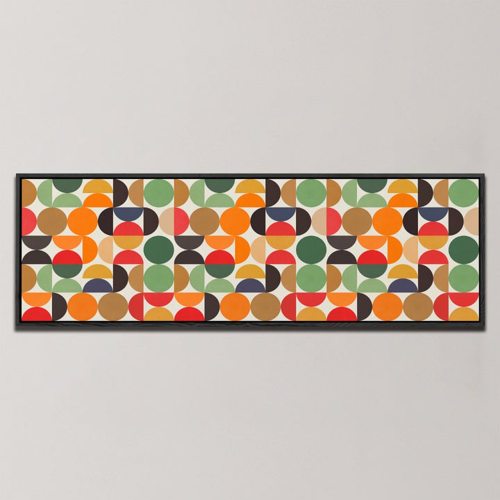 COLORFUL GEOMETRIC CIRCLES , PANORAMIC ART