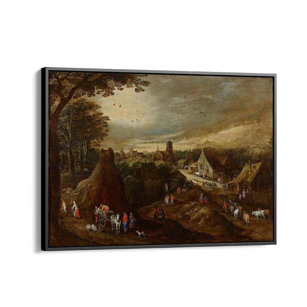 PEOPLE ON FARM , VINTAGE LANDSCAPE