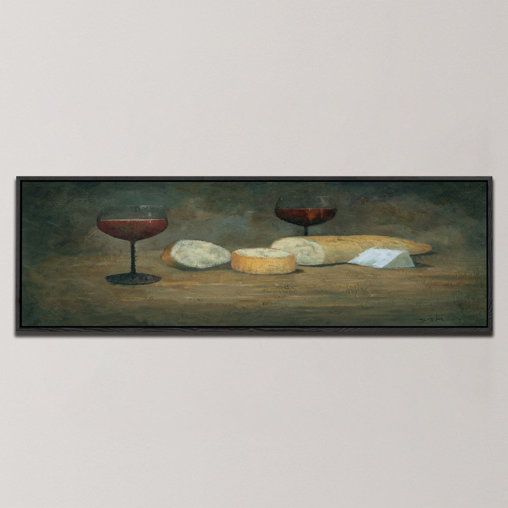 RED WINE AND CHEESE , PANORAMIC ART