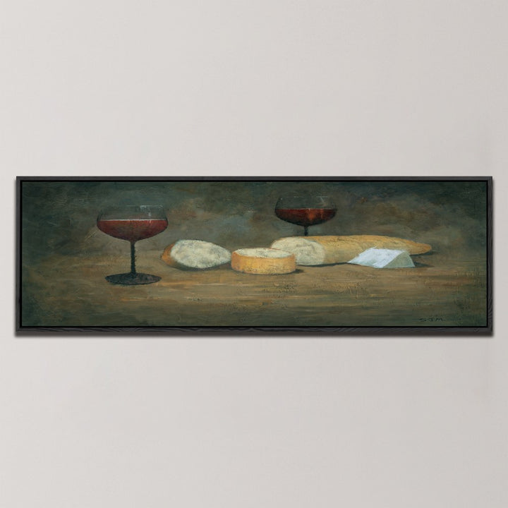 RED WINE AND CHEESE , PANORAMIC ART