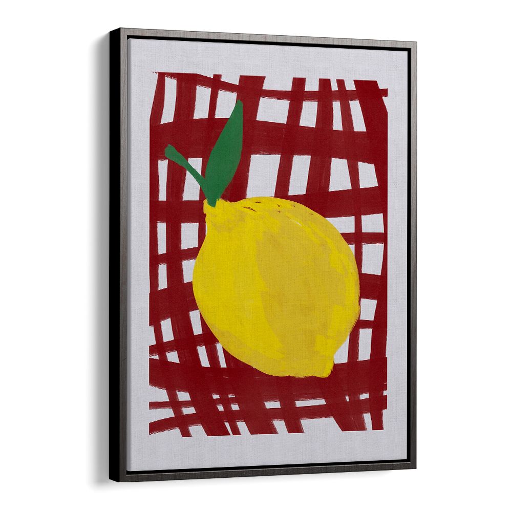 BRIGHT LEMON RED GRID