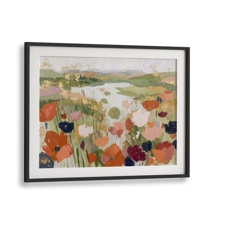 POPPY FIELD WITH WINDING STREAM