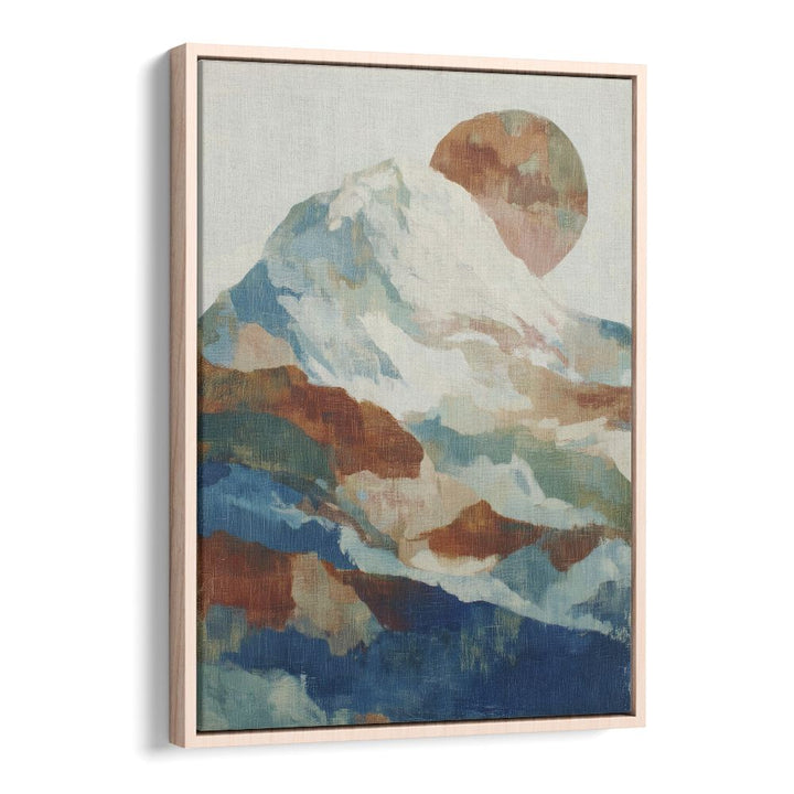 SNOW-CAPPED PEAK WITH MOON GLOW