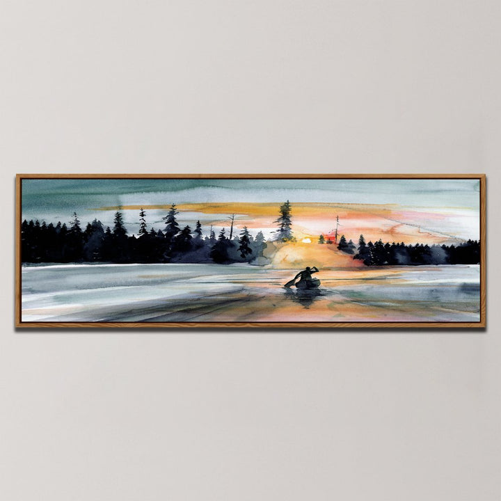 WILDERNESS LAKE PADDLING , PANORAMIC ART