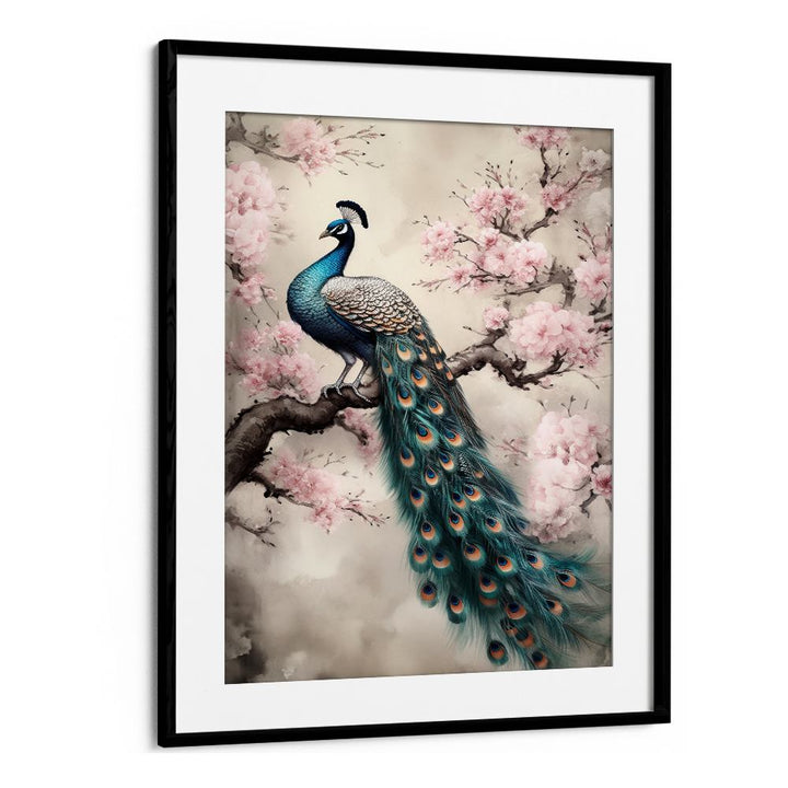 PEACOCK ON BLOSSOM BRANCH