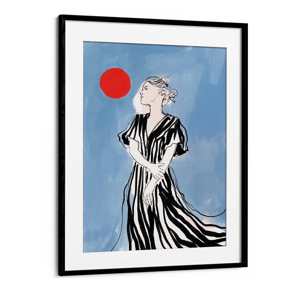 ELEGANT WOMAN RED SUN