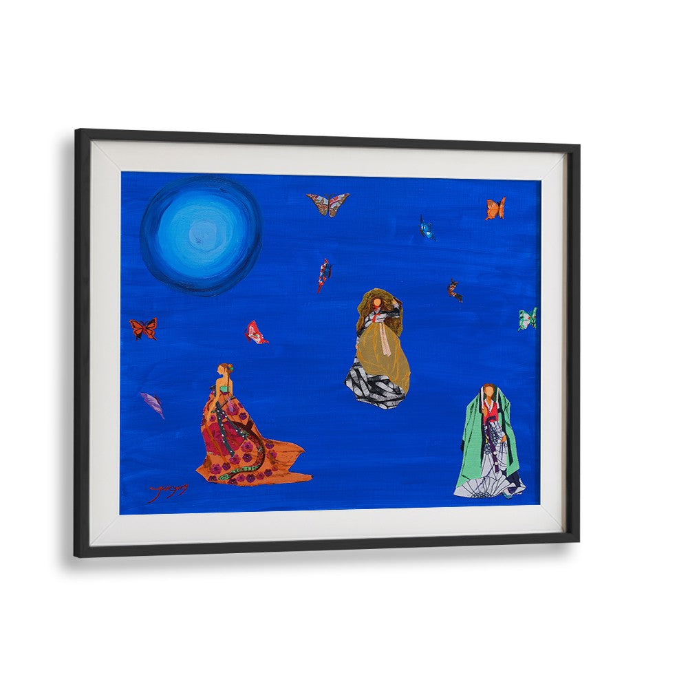 ELEGANT WOMEN FLYING BUTTERFLIES