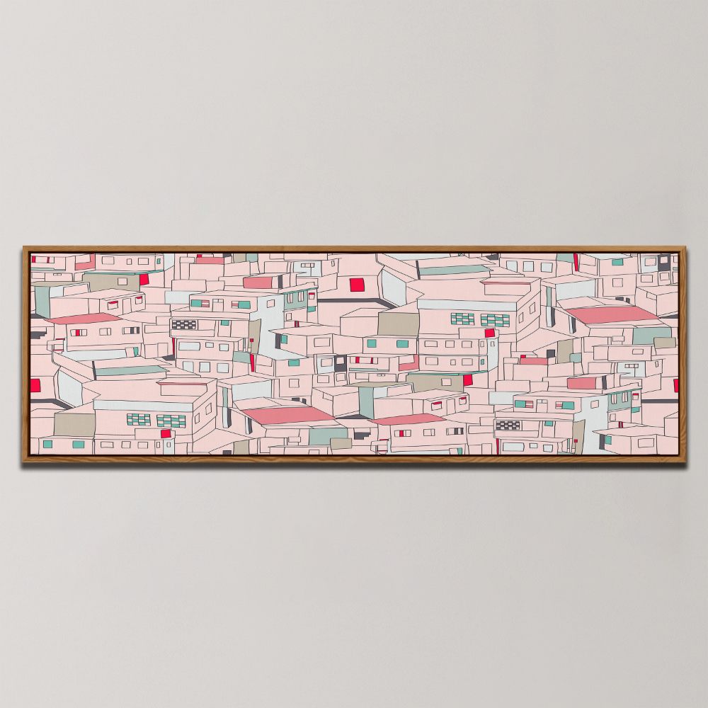 PASTEL URBAN LANDSCAPE , PANORAMIC ART