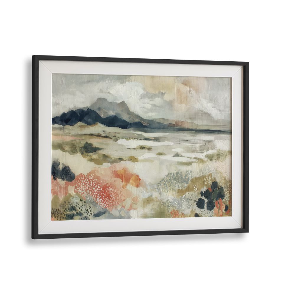 DESERT WILDFLOWERS AND DISTANT MOUNTAINS