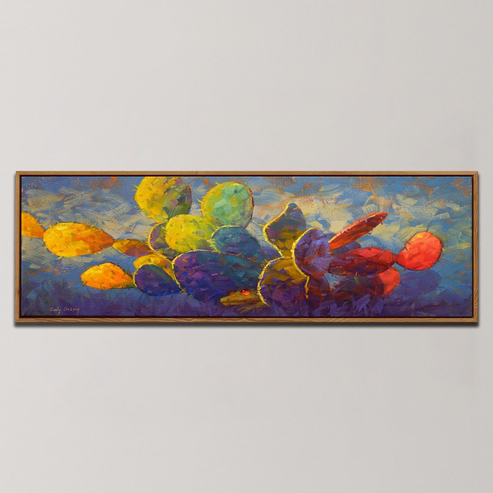VIBRANT DESERT CACTI , PANORAMIC ART