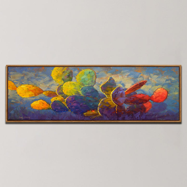 VIBRANT DESERT CACTI , PANORAMIC ART