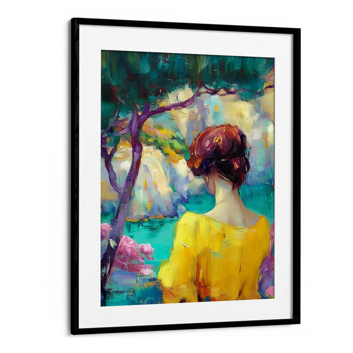 WOMAN IN COLORFUL GARDEN