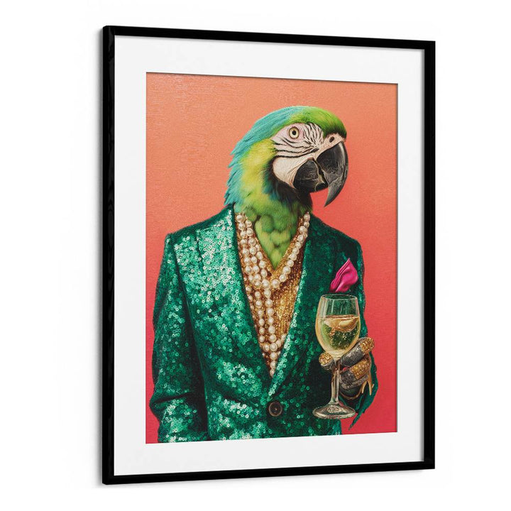 DAPPER PARROT WITH WINE