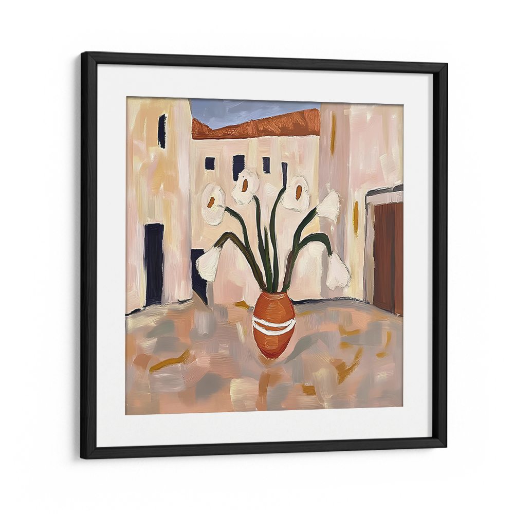 TERRACOTTA POT WHITE FLOWERS