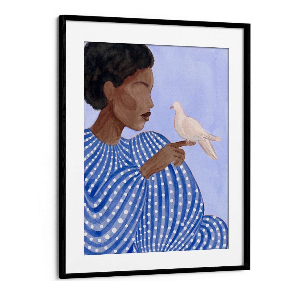SERENE WOMAN AND DOVE
