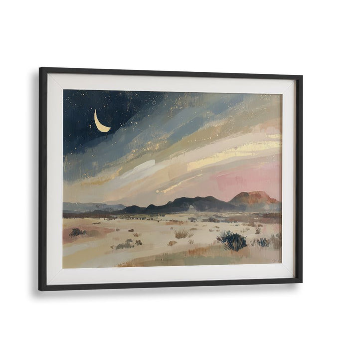 TEXAS DESERT UNDER CRESCENT MOON