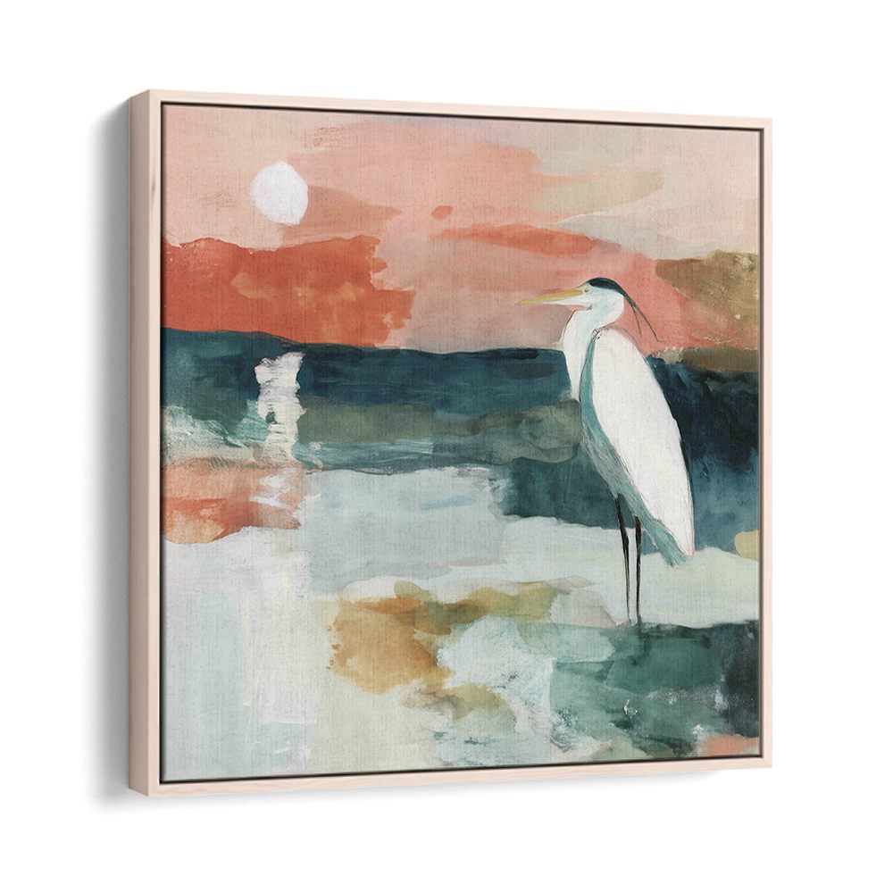 HERON AT MOONLIT SHORE