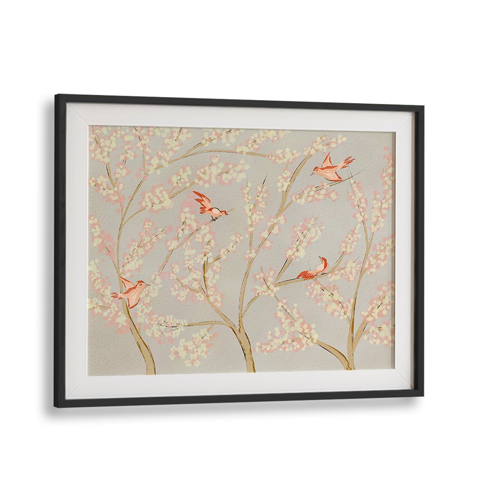 PINK BIRDS SPRING BLOSSOMS