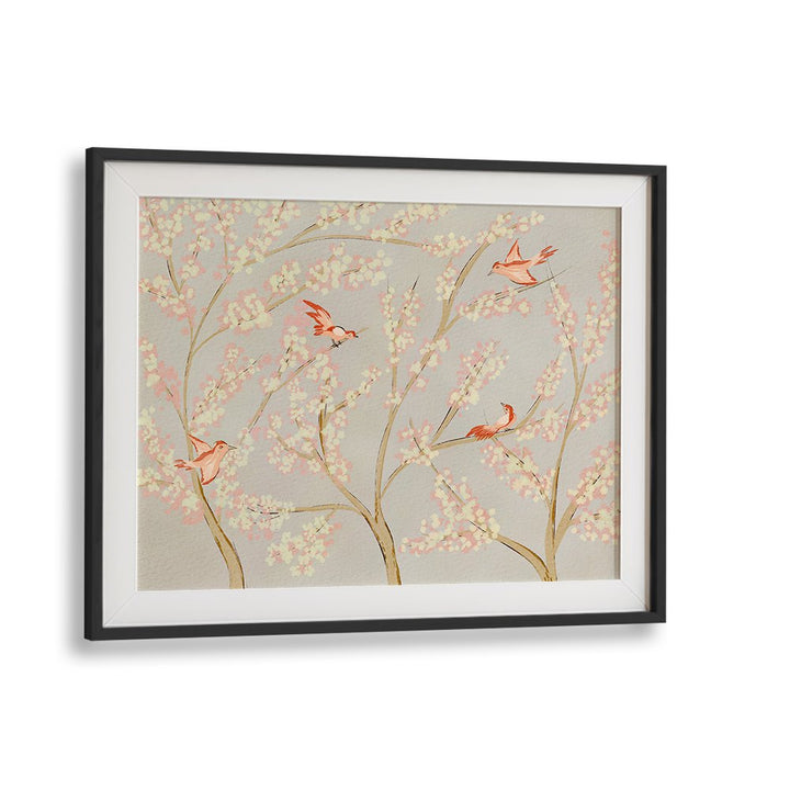 PINK BIRDS SPRING BLOSSOMS