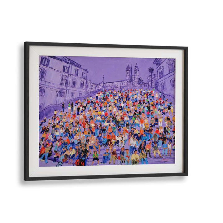 PURPLE SPANISH STEPS CROWD