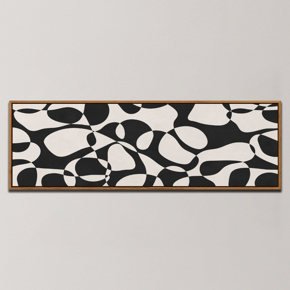 FLUID BLACK WHITE PATTERN , PANORAMIC ART