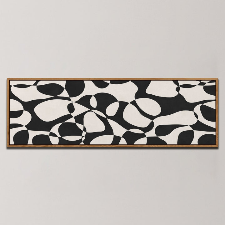 FLUID BLACK WHITE PATTERN , PANORAMIC ART