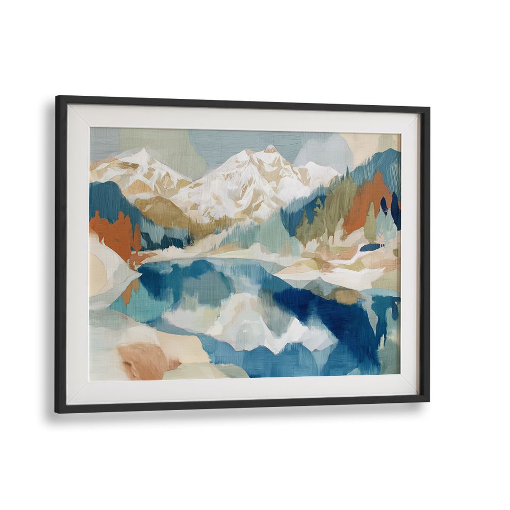 WINTER ALPINE LAKE SCENE
