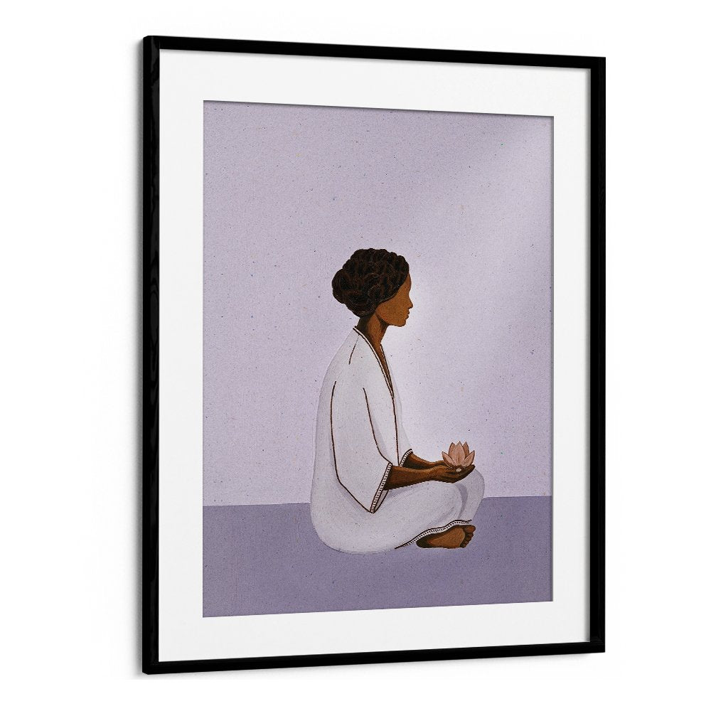 MEDITATING WOMAN WITH LOTUS
