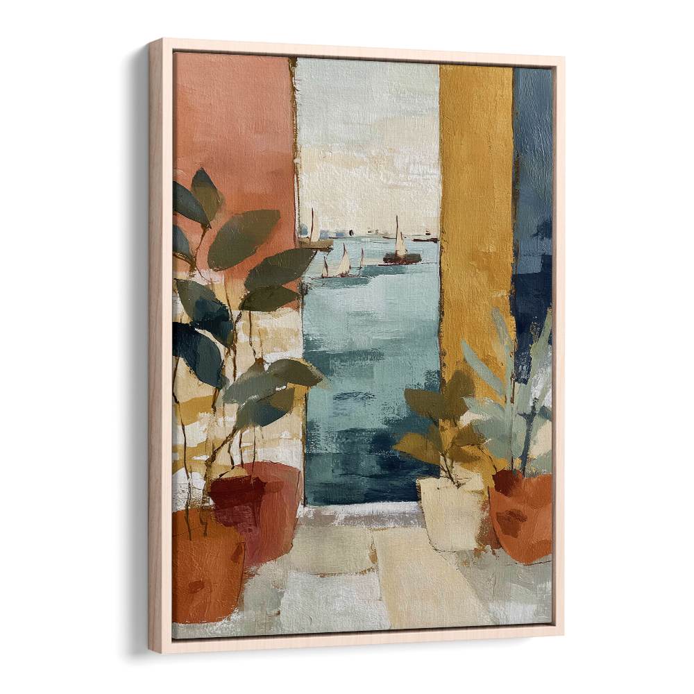 MEDITERRANEAN WINDOW WITH SAILBOATS