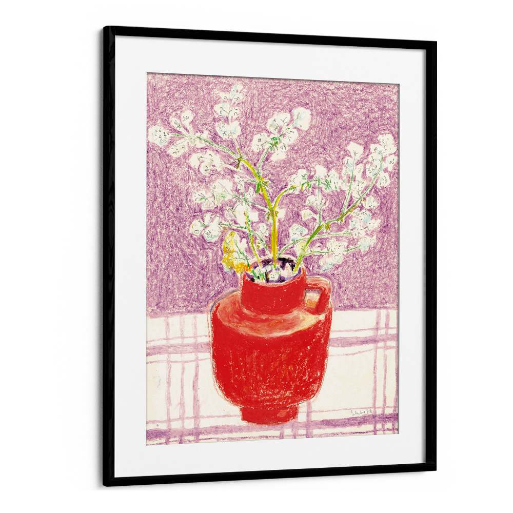 BRIGHT FLOWERS RED VASE