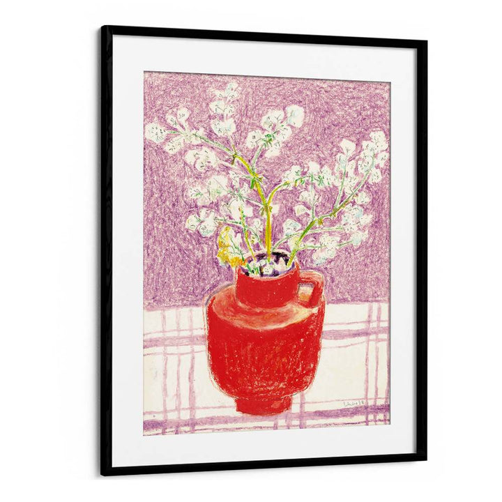 BRIGHT FLOWERS RED VASE