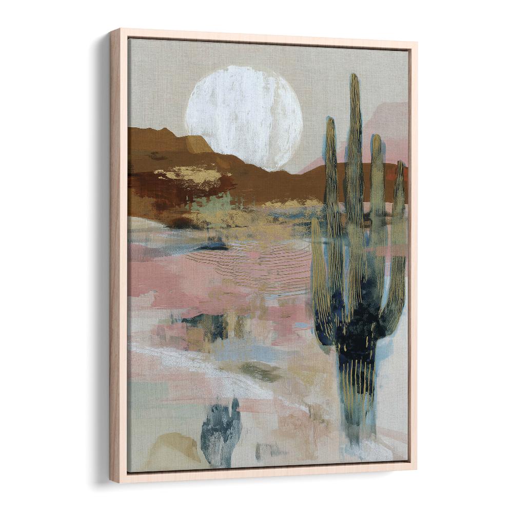 MOONLIT SAGUARO IN ABSTRACT DESERT