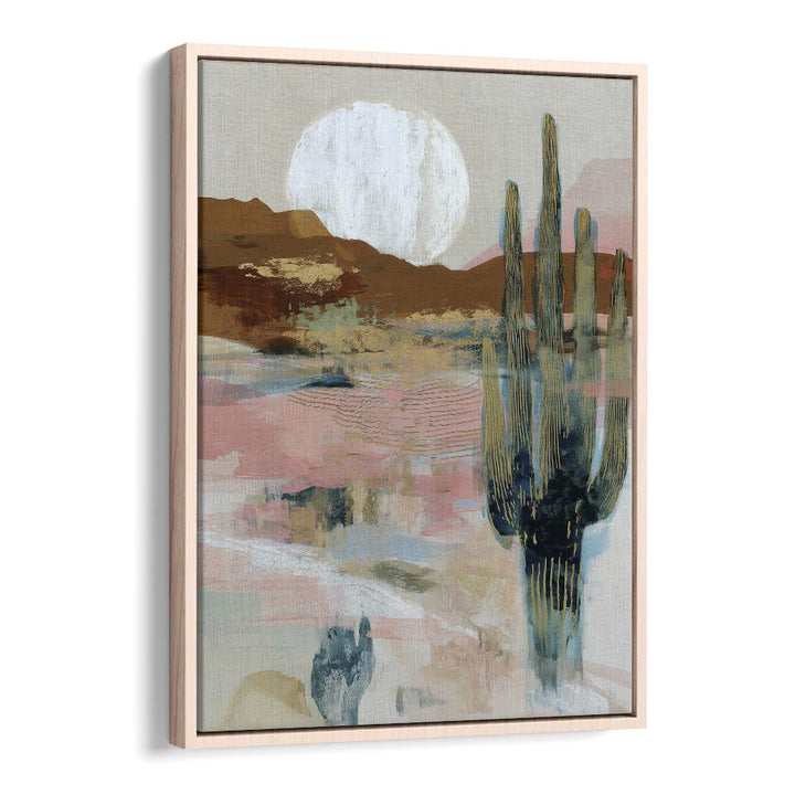 MOONLIT SAGUARO IN ABSTRACT DESERT