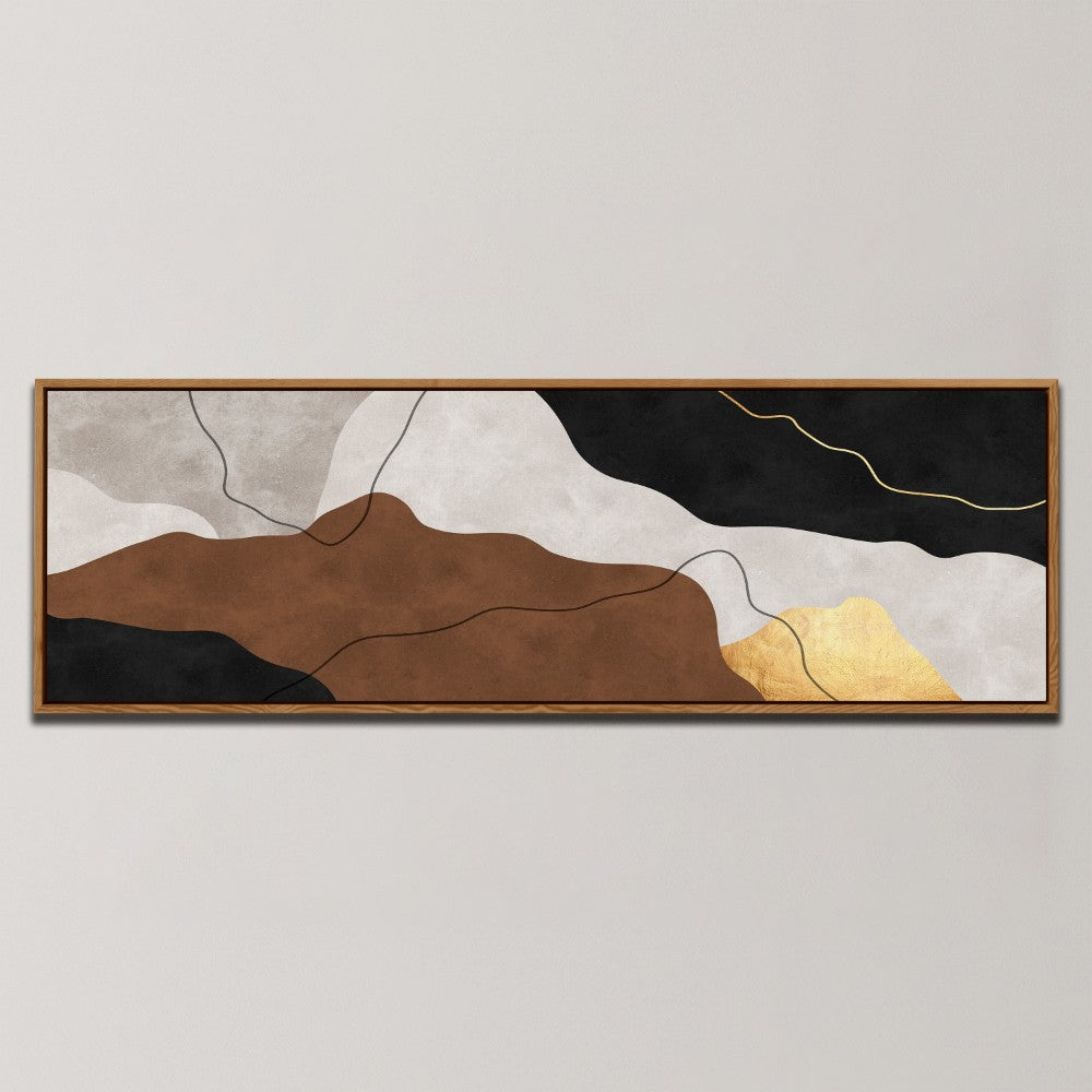 ABSTRACT GOLDEN CURVES , PANORAMIC ART