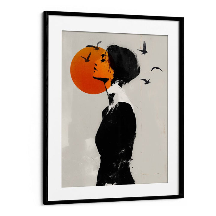 ABSTRACT WOMAN ORANGE SUN