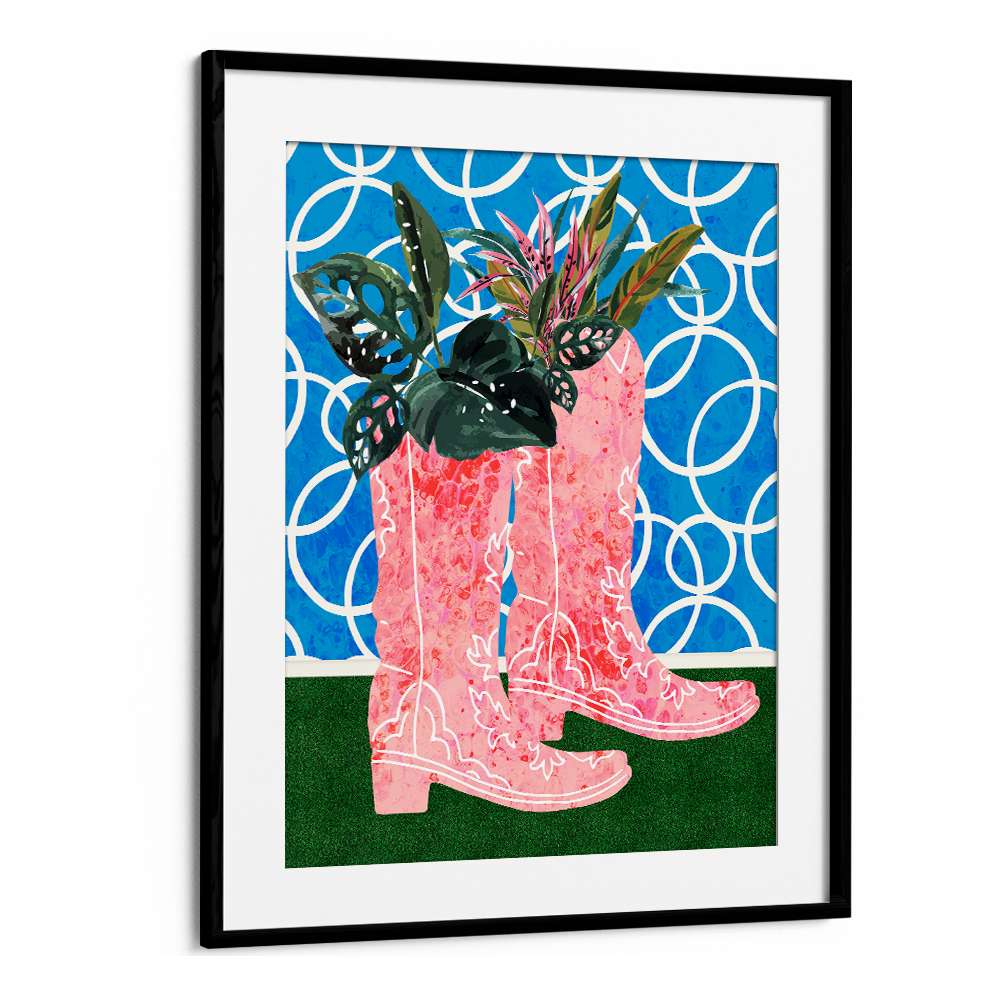 PINK BOOTS GREEN PLANTS