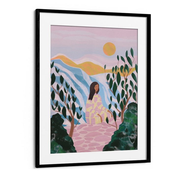WOMAN IN SERENE LANDSCAPE