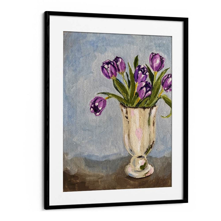 PURPLE TULIPS IN VASE