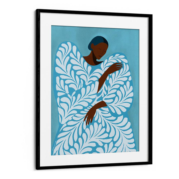 SERENE WOMAN BLUE PATTERN
