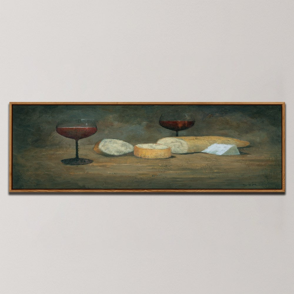 RED WINE AND CHEESE , PANORAMIC ART