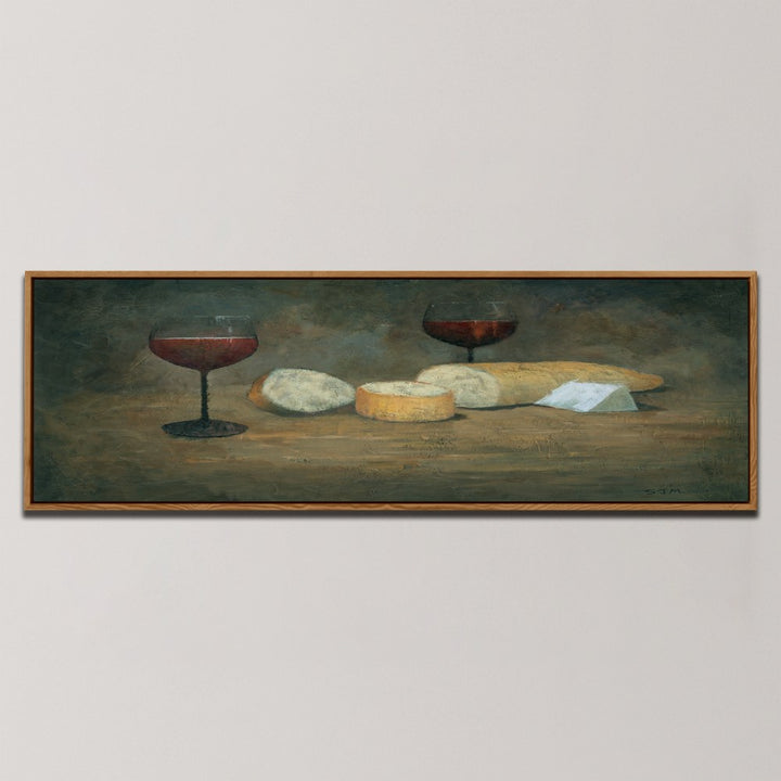 RED WINE AND CHEESE , PANORAMIC ART