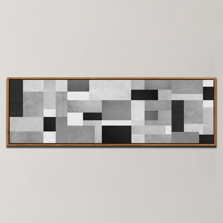MONOCHROME GEOMETRIC BLOCKS , PANORAMIC ART