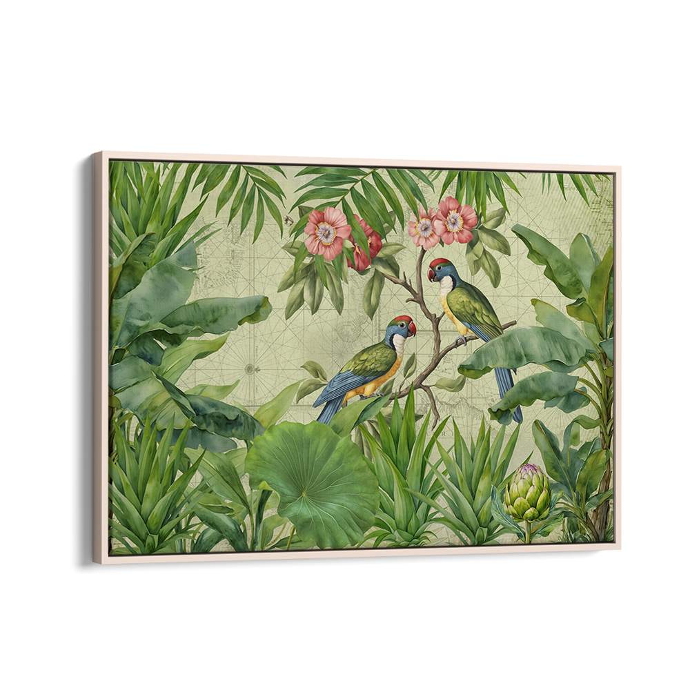 JUNGLE PARROTS VINTAGE MAP