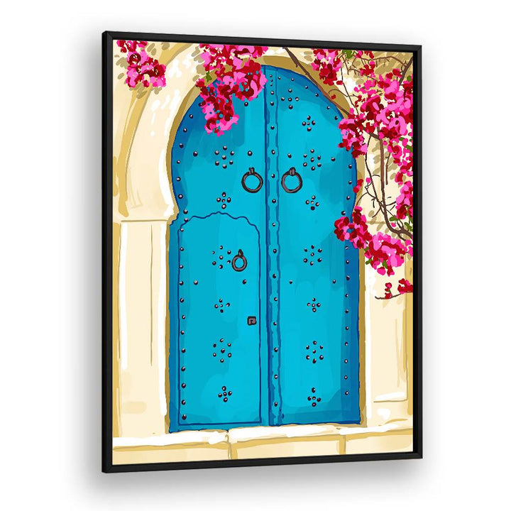 BLUE DOOR AND BOUGAINVILLEA