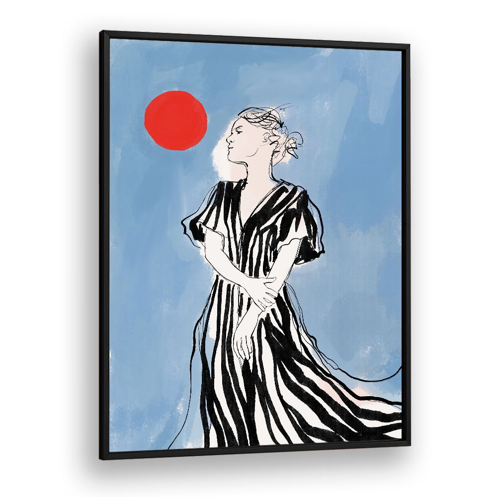 ELEGANT WOMAN RED SUN
