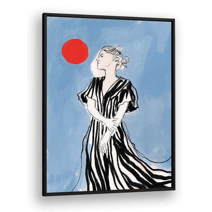 ELEGANT WOMAN RED SUN