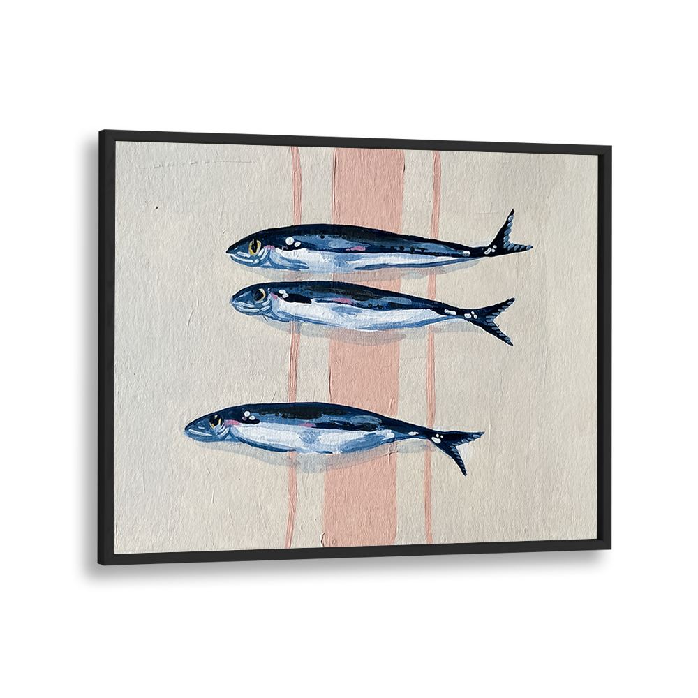 THREE BLUE SARDINES
