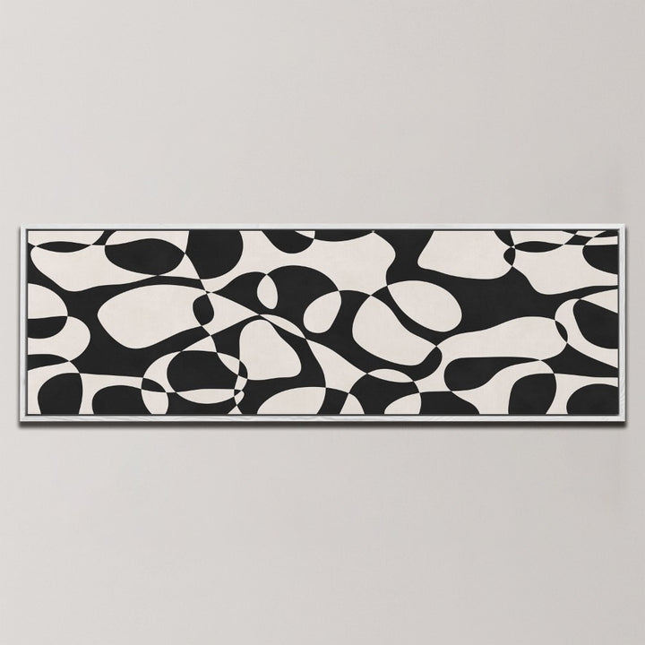 FLUID BLACK WHITE PATTERN , PANORAMIC ART